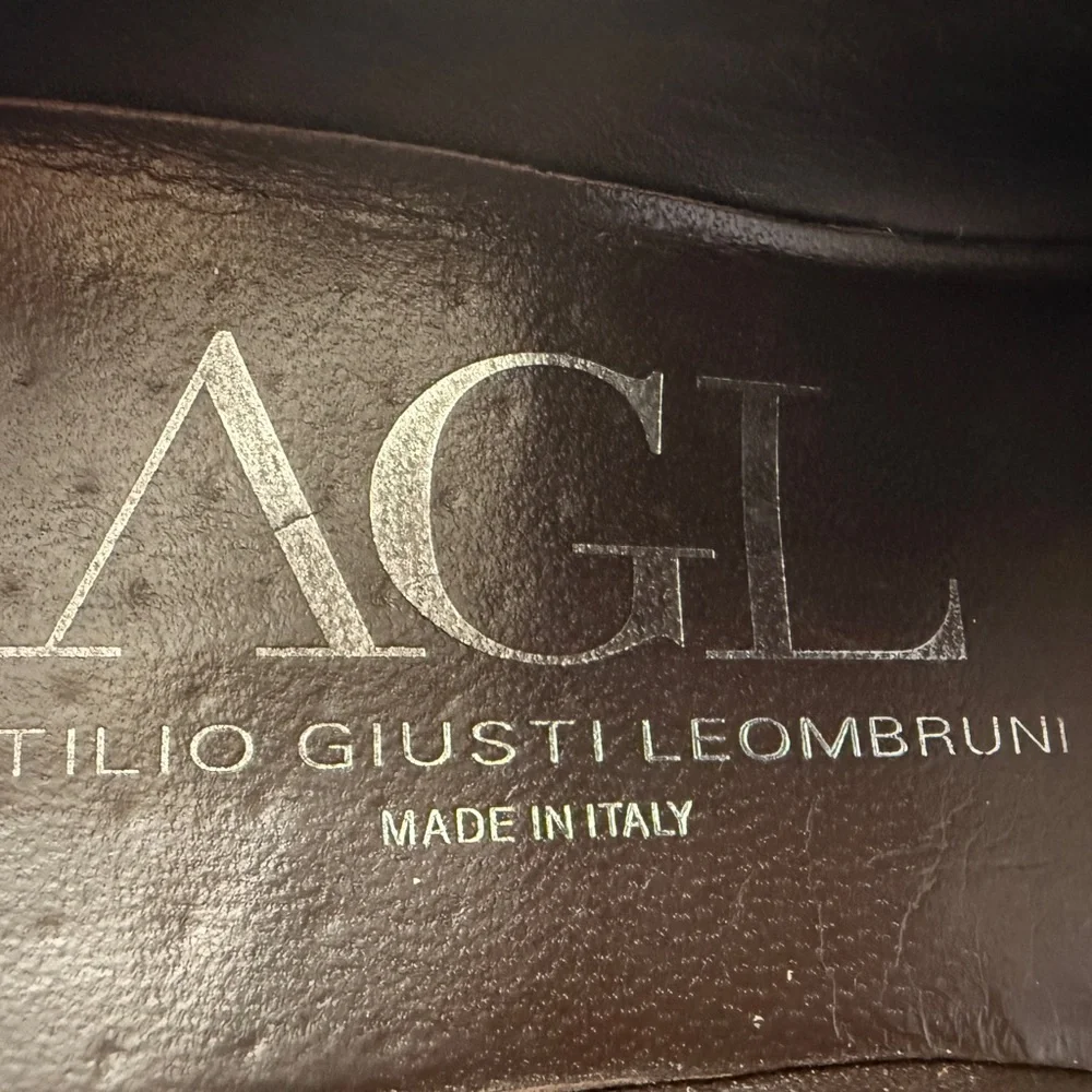 AGL Attilio Giusti‎ Leombruni Black Patent Leather Oxford Loafers Size 39.5 ITAY